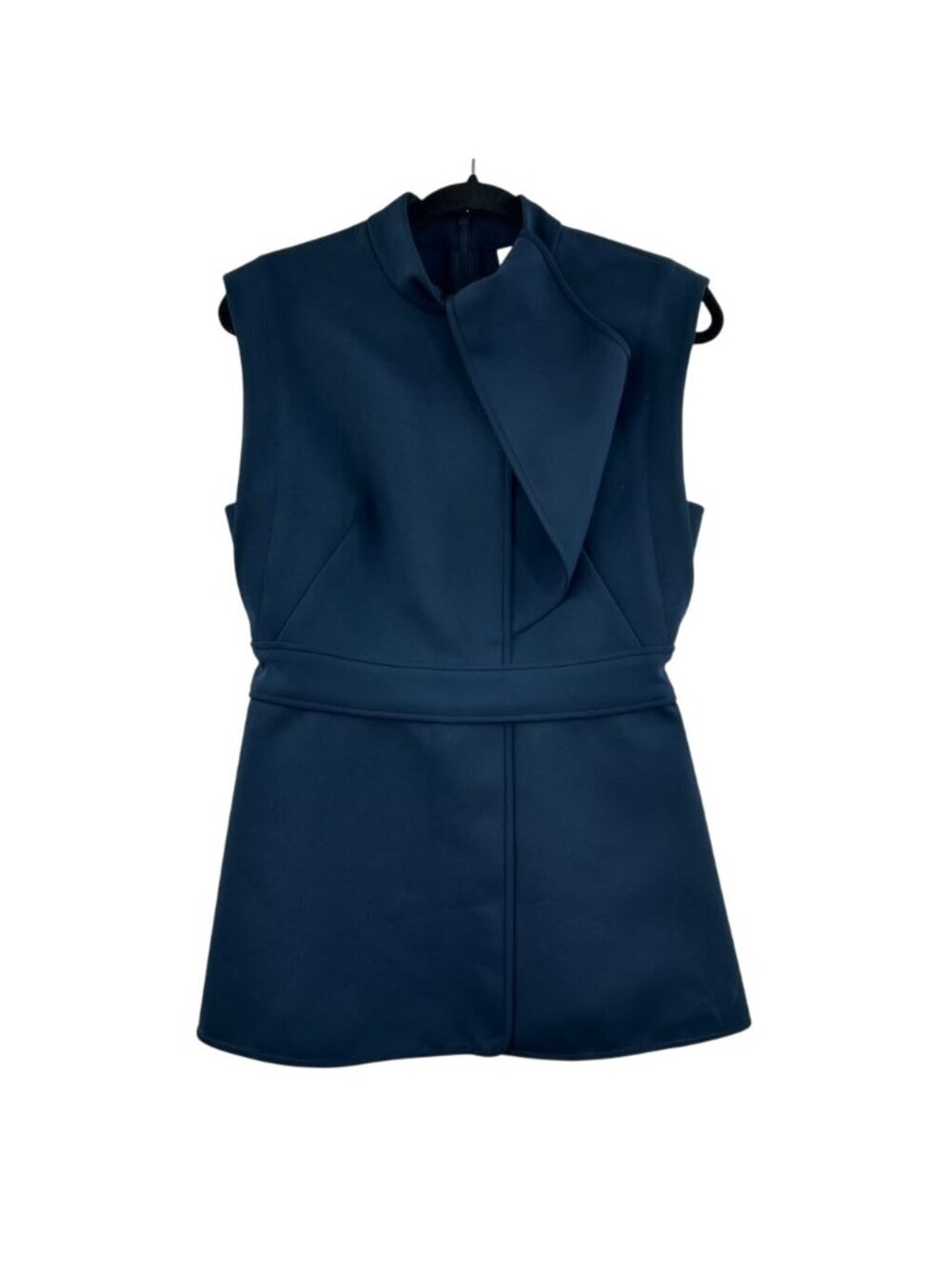 Acler Blouse Women's Size 6 Navy Blue Sleeveless Tunic With Belted Waist